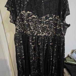 Torrid Black Lace Overlay Dress